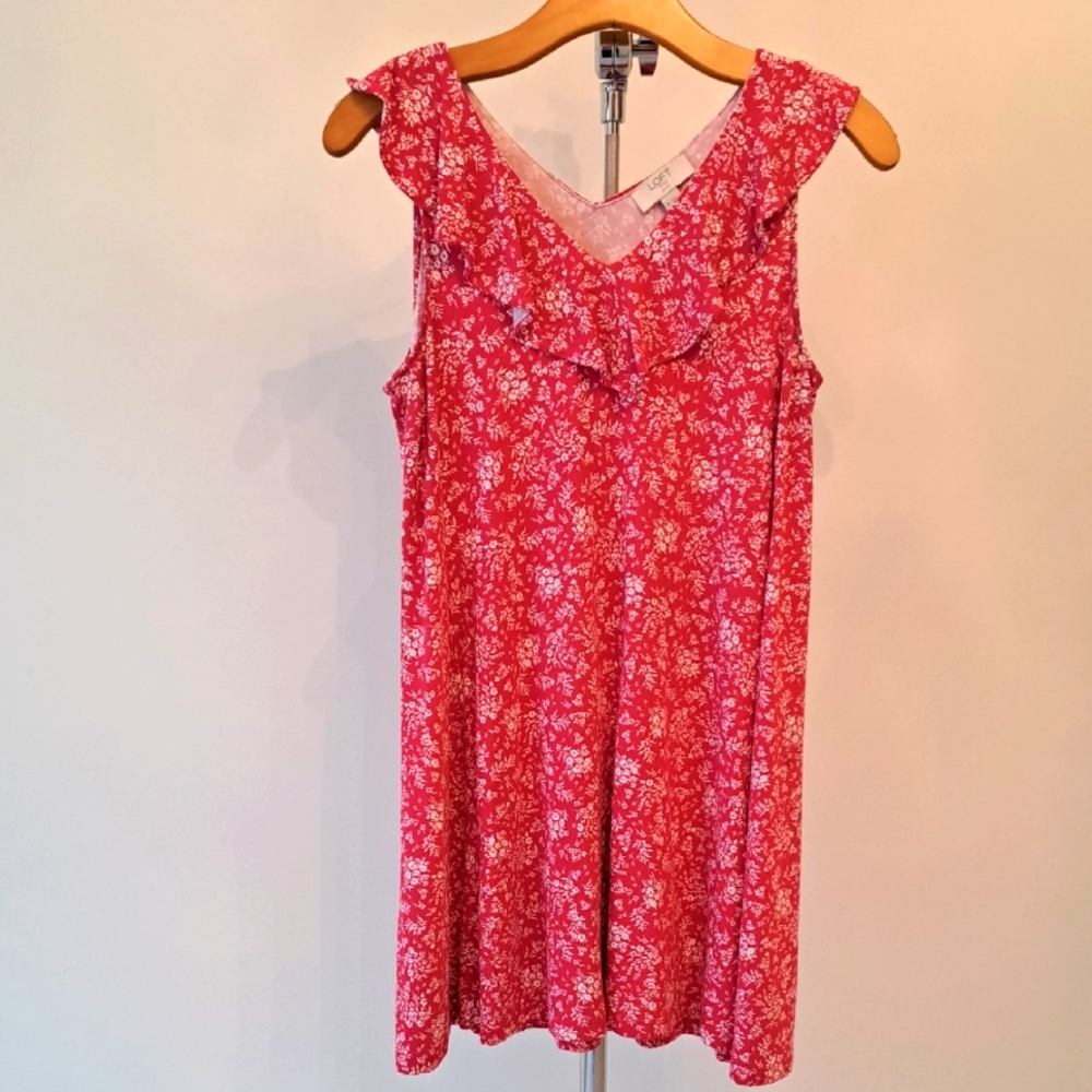 Loft Women's Pink Floral Dress NWOT